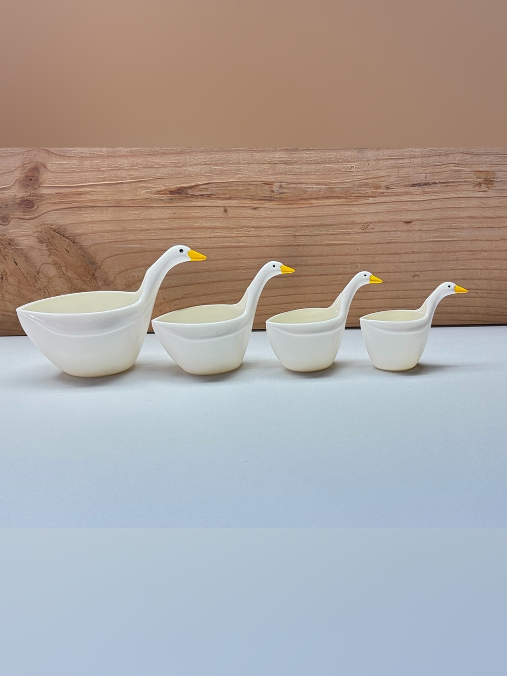 Vintage JSNY Melamine Geese Goose Nesting Measuring Cups Set of 4 Cottagecore